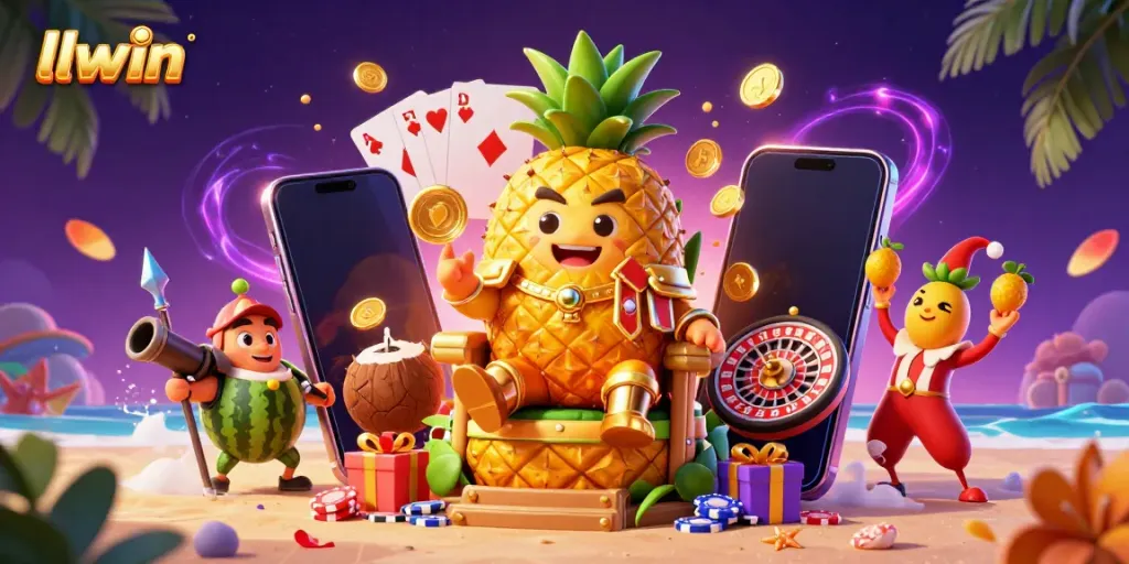Experience the thrill of llwin with a vibrant online casino scene featuring colorful games and royal characters.