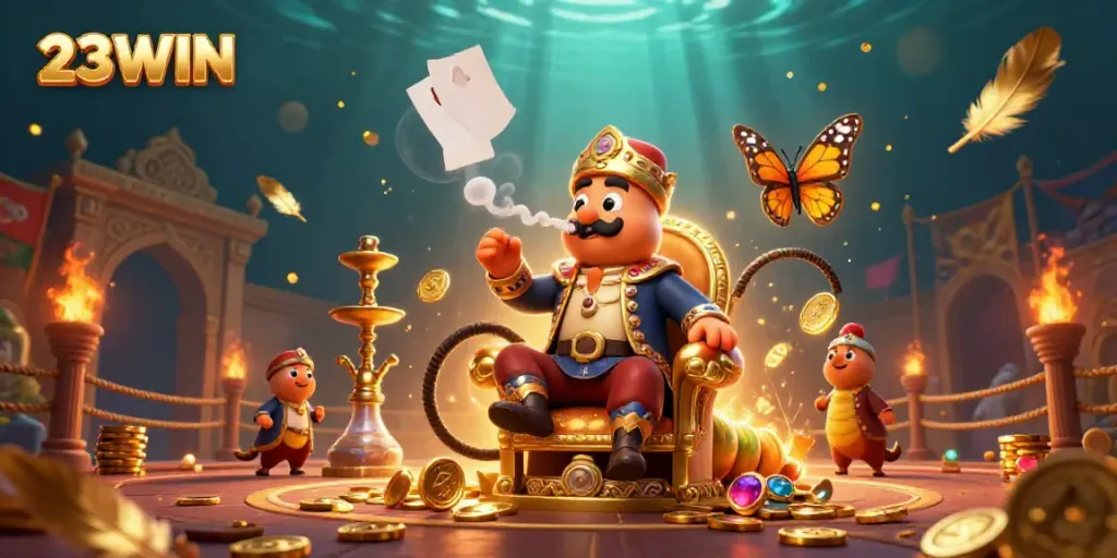 Experience thrilling gameplay with 23WIN in an enchanting 3D casino fantasy scene.