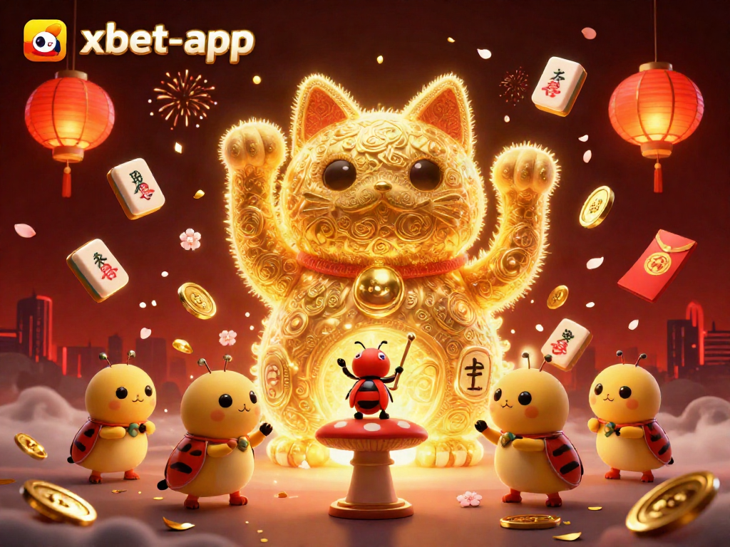 Experience thrilling gameplay at oxbet-app with a vibrant illustration of a lucky cat and festive casino symbols.