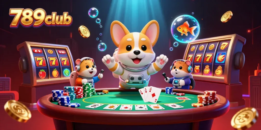 Engage in thrilling games at 789club with vibrant poker chips and action-packed atmosphere.